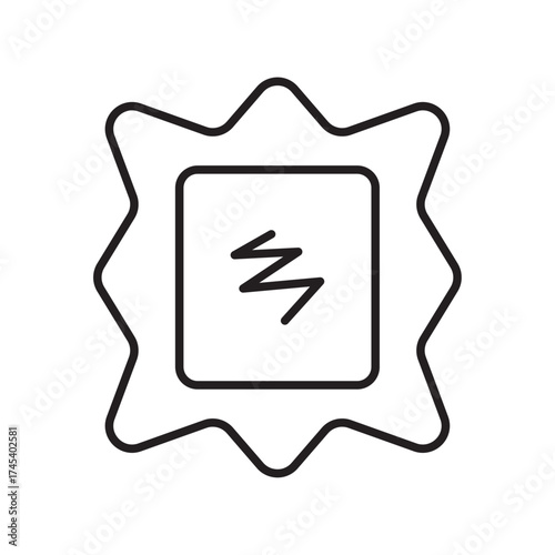 Leather material line icon, texture outline, natural fabric design.