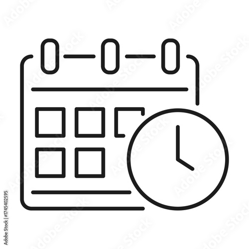 calendar date management line icon