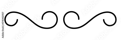 Curls decoration. Swirl vector ornament