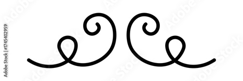 Curls decoration. Swirl vector ornament