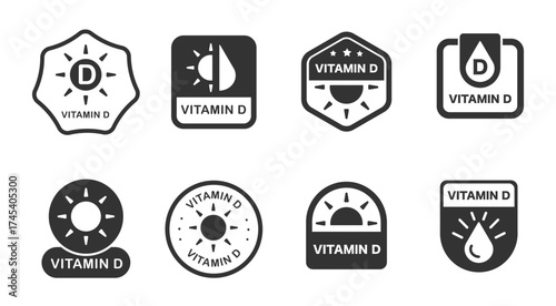 Set of vector icons vitamin D