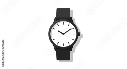 vector illustration of an analog wristwatch with visible clock hands
