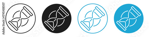 hourglass vector simple line icon set