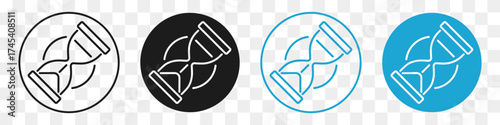 hourglass vector simple line icon set