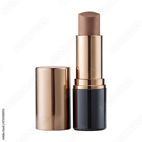 Bronzer makeup stick tube isolated on transparent background