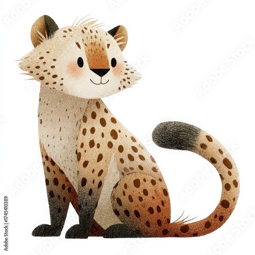 Adorable Cheetah: A cute, charming cheetah with captivating spotted pattern, it captures the essence of joy and gentleness.