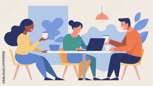 A brainstorming session in a cafe featuring people sketching on napkins and using laptops highlighting the informal nature of startup ideation.