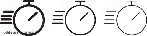 Time fast icon Graphic vector set design. in different motion styles

