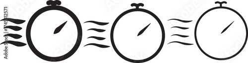 Time fast icon Graphic vector set design. in different motion styles
