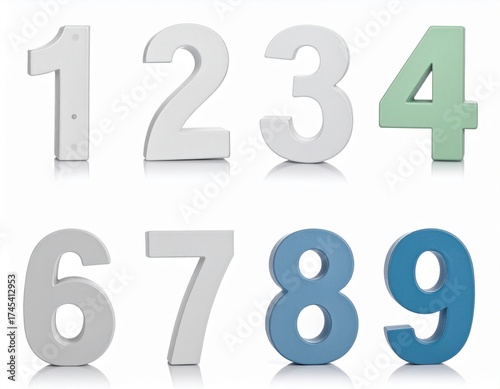 Generated image Medical devices - ophthalmological color blindness checker number or letter figures (real display) on a shadow-free white background