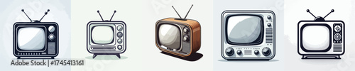 Vector set of tv images