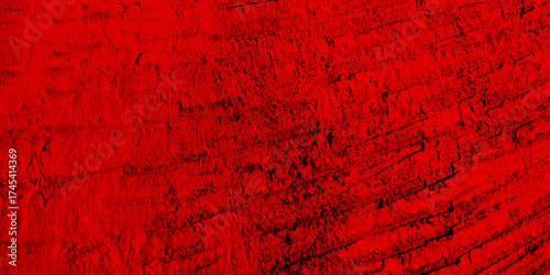 Red grunge wall texture background vector. Red and black horror background. Abstract vintage red plaster wall texture.
