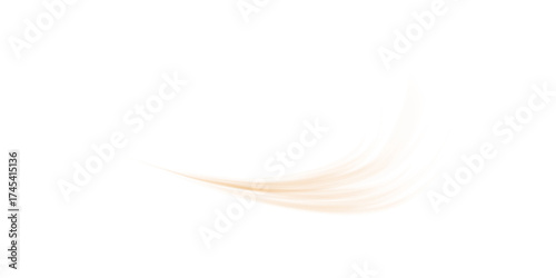 Hot air flow effect isolated on transparent background. Illustration of abstract orange swirls. Symbol of infrared light beam, heat energy radiation trail, warm wind blowing