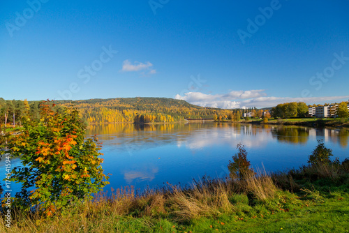 Panoramic view of Solleftea City in in northern Sweden, Scandinavia