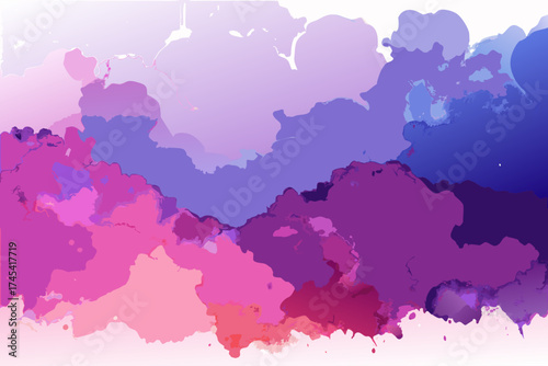 Minimalist watercolor abstract background in vibrant pink and blue hues vector