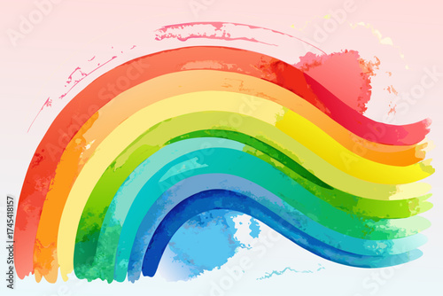 Vibrant abstract watercolor rainbow swirls vector illustration scalable art vector