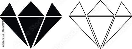 diamond outline icon silhouette