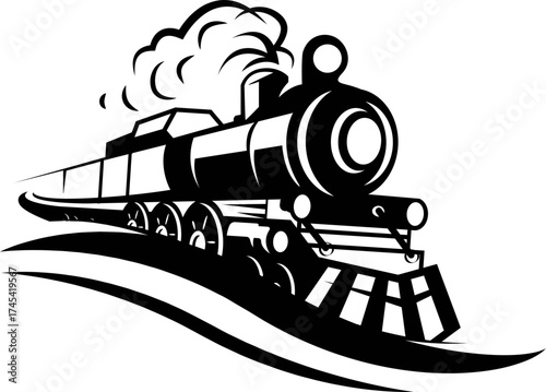 wagon and locomotive icon .locomotive and wagon line icon collection. train, repair train and railway freight cars.container train icon sign vector. Black wagon and locomotive.