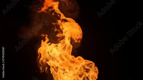 Fiery Flames Dance in the Darkness Abstract Background.