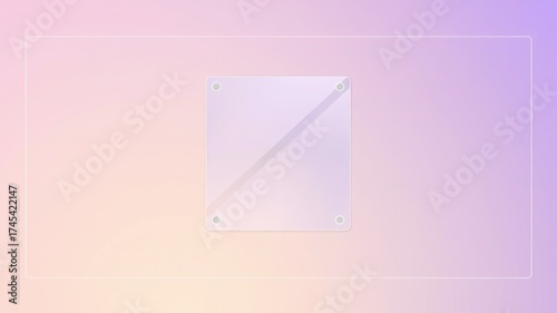 Minimalist abstract background featuring a square with soft pastel colors and subtle shadow detail