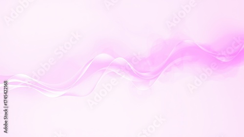 Abstract light pink and white background with flowing wave like shapes across the center area