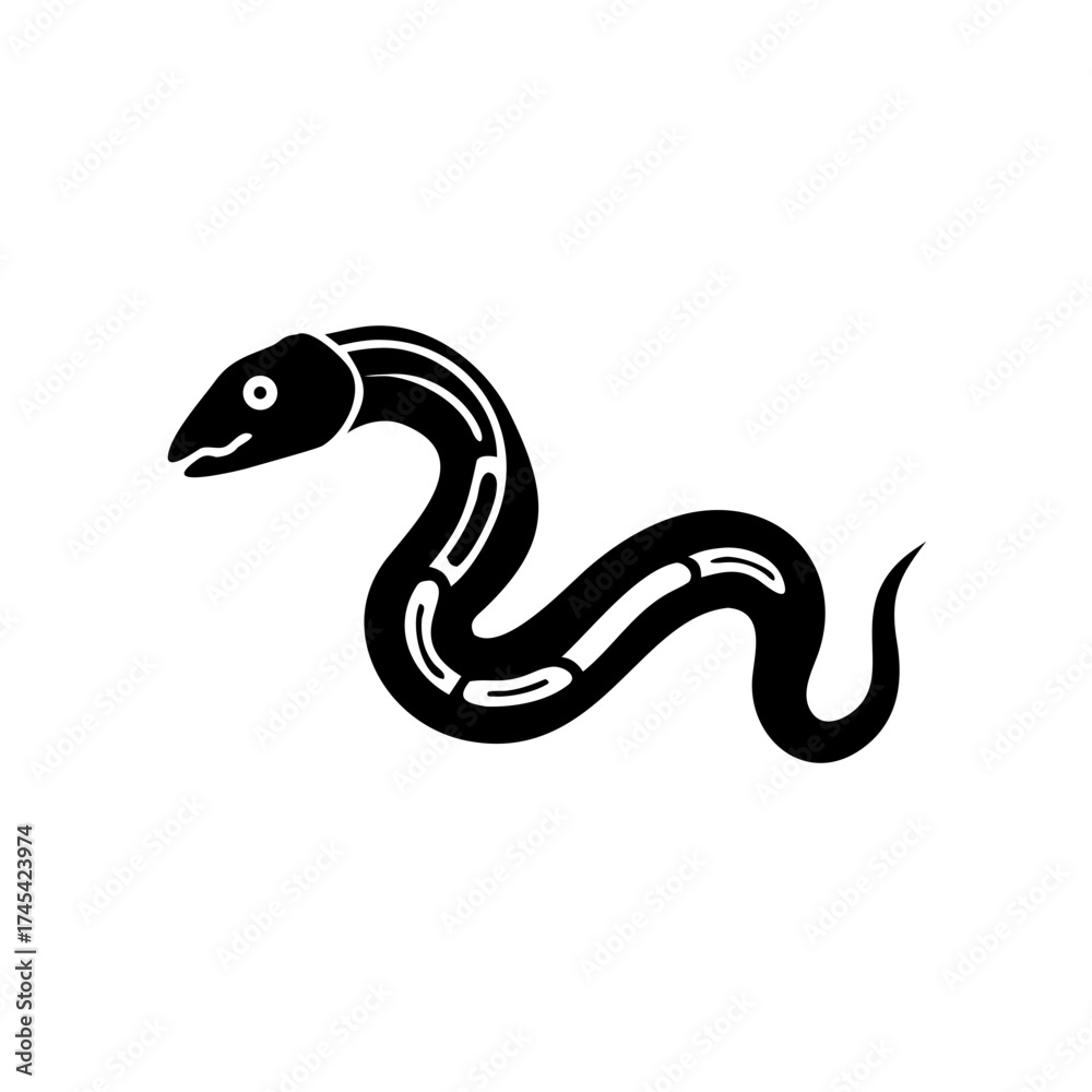 Naklejka premium Coiled Snake Icon - Serpent Reptile Vector