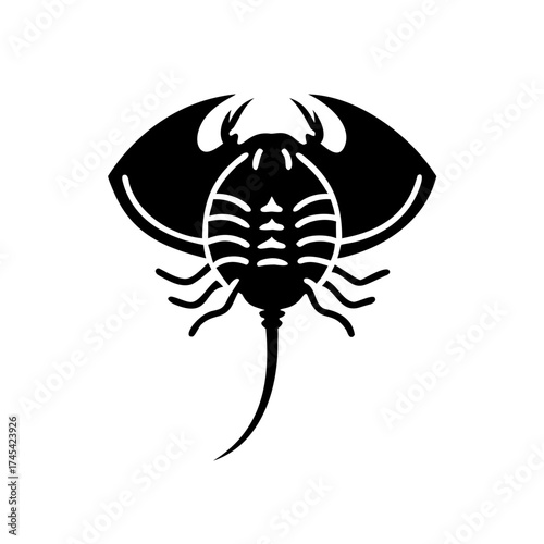 Prehistoric Trilobite Fossil Icon - Ancient Sea Creature