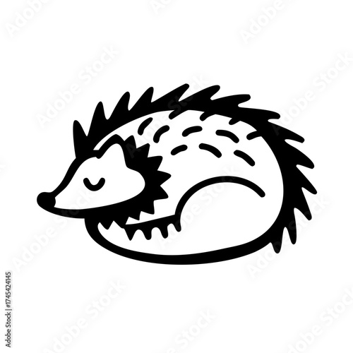 Hedgehog Animal Icon - Spiny Woodland Mammal