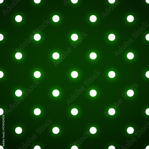 Seamless pattern with glowing circles. Neon geometric background. Vector illustration