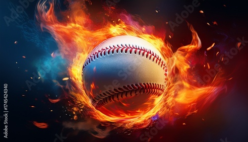 baseball ball on fire