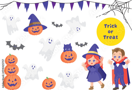 halloween characters set