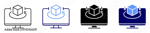 virtual machine icon set multiple style 