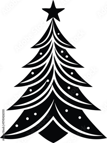 Christmas Tree Silhouette Festive Vector Illustration