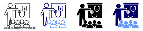 medical education icon set multiple style 
