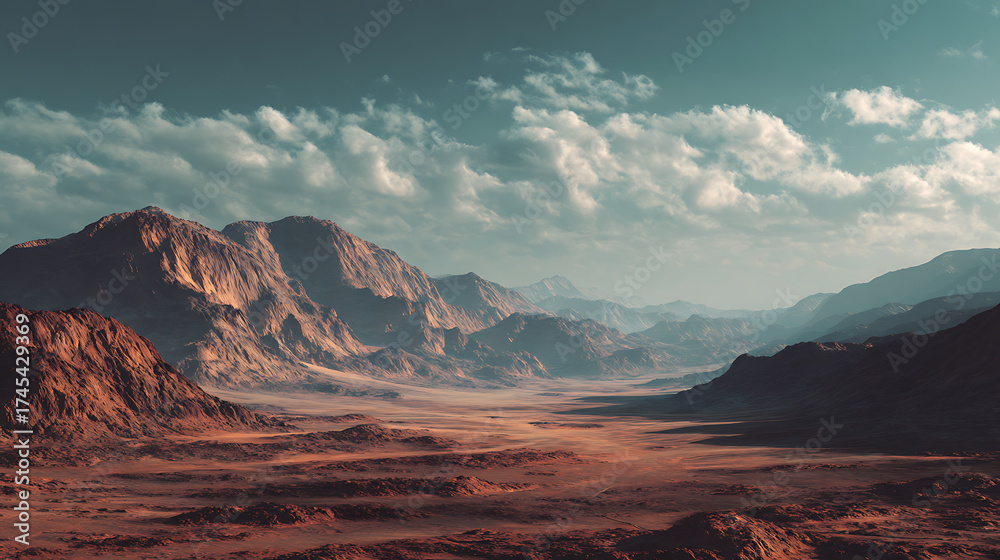 Fototapeta premium the vast expanse of Mars' outer landscape