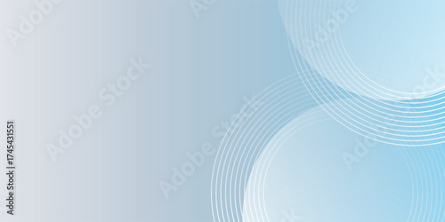 Abstract minimalist banner background, pastel colorful, blue and white gradations. Circle effect style geometric simple art eps10