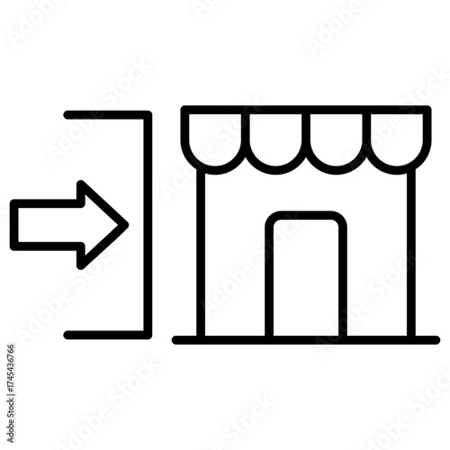 Market Entry Outline Icon