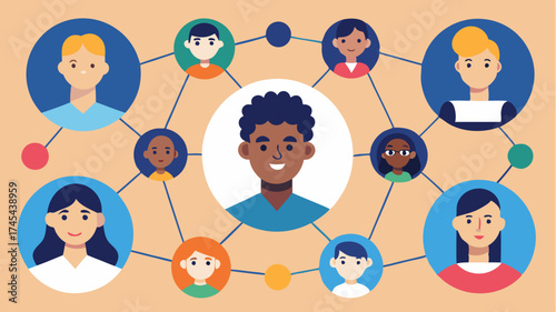 A collage of diverse faces with connected lines emphasizing inclusivity and the power of social networks.