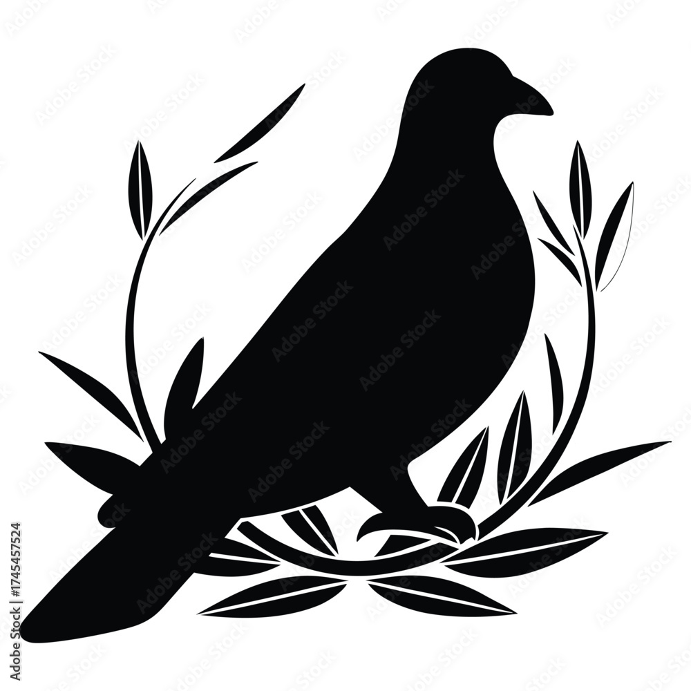 Fototapeta premium A black silhouette of a peace on earth