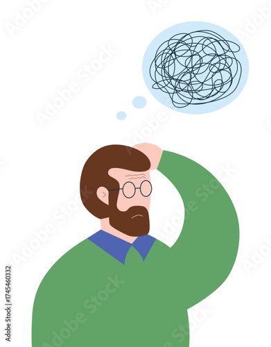 Thinking, make choice or decision illustration.