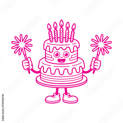 Birthday Cake Cartoon Character