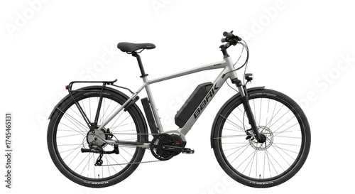 Electric bicycle for leisure and transportation isolated PNG with Transparent Background