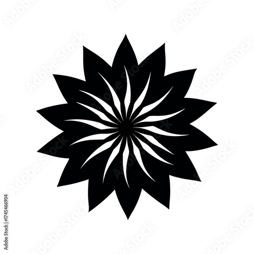 minimal silhouette vector of abstract flower