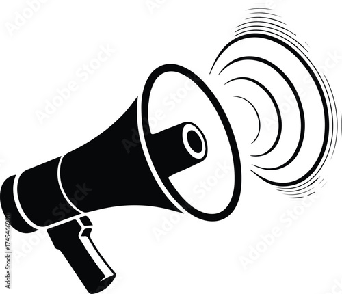 megaphone, loudspeaker, speaker, announcement, sound, volume, voice, communication, broadcast, alert, news, attention, noise, message, public address, amplification, icon, symbol, vector, illustration