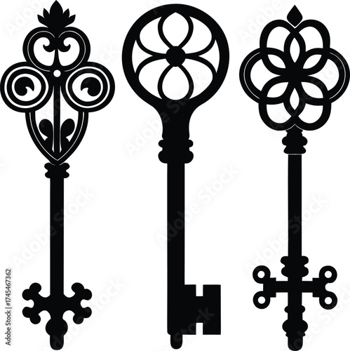 Vintage Locksmith Symbol Illustration