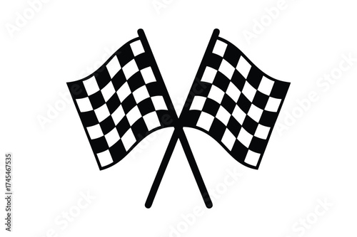 Racing flag  silhouette vector bundle, Set of black Racing flag  silhouette vector illustration