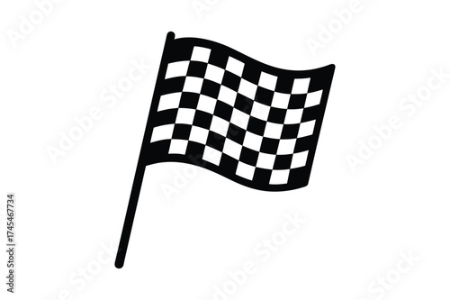 Racing flag  silhouette vector bundle, Set of black Racing flag  silhouette vector illustration