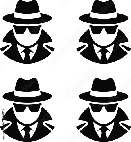 Black and White Spy Avatar Set