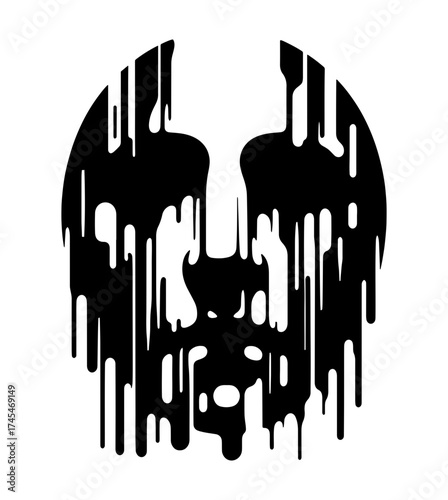 Wallpaper Mural abstract face with a dripping effect Torontodigital.ca