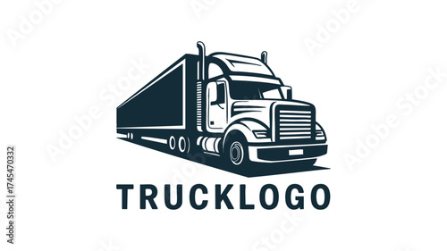 Classic truck logo design emblem for logistics and transportation services